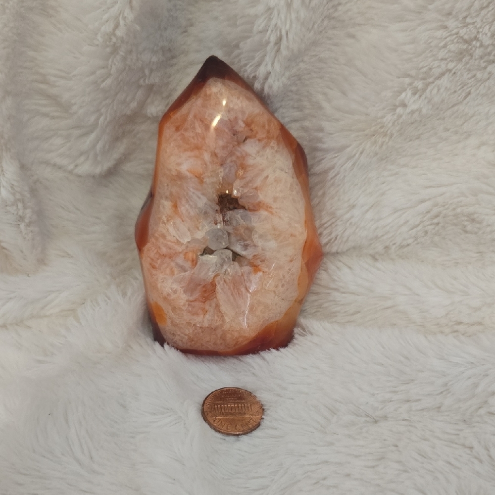 Carnelian Druzy Flame Crystal